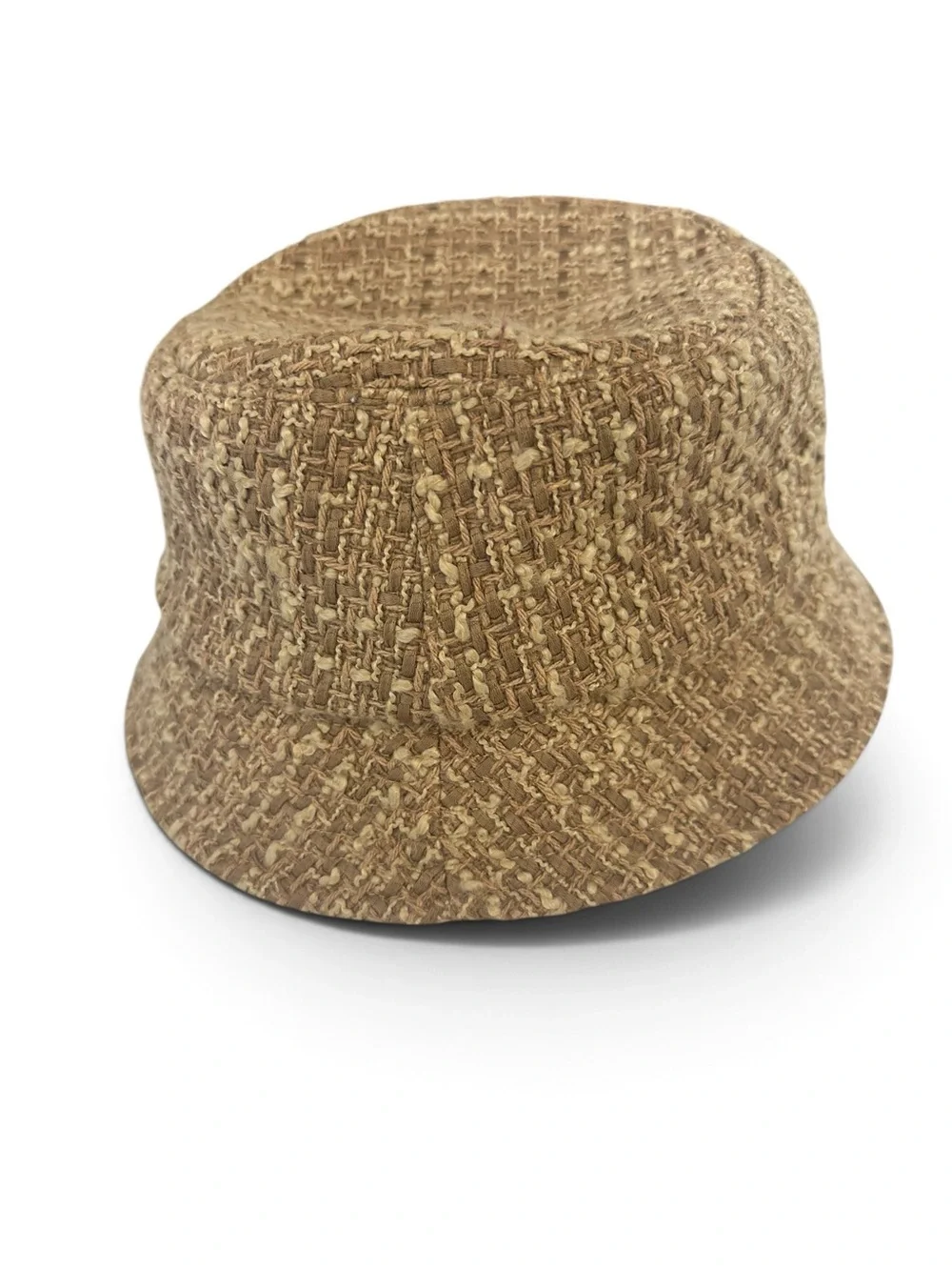 NWT Lucky Brand Textured Woven Bucket Hat Tan Beige One Size